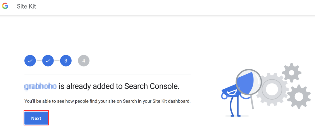 Site Kit by Google 플러그인 구글 계정 already added to Search Console