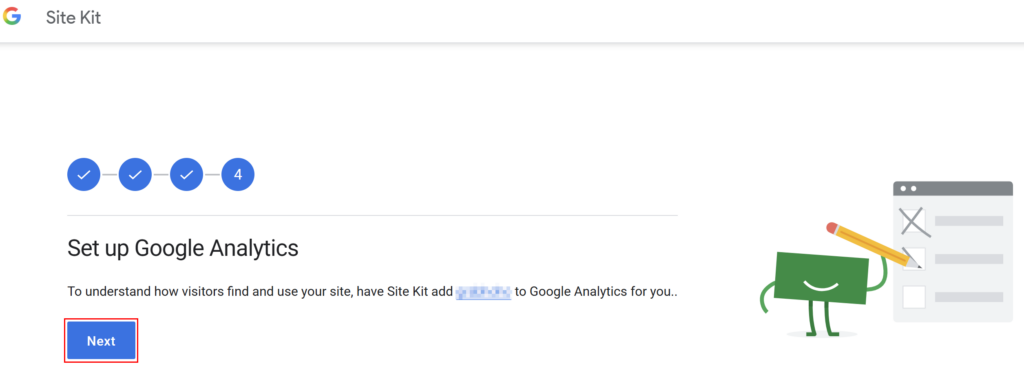 Site Kit by Google 플러그인 Setup Google Analytics